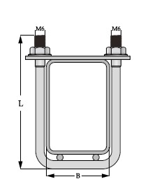 Bride RAL 6005, pentru fixarea panourilor de gard pe stâlpi rectangulari, 6x60x40 mm