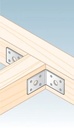 Colțar/vinclu metalic zincat îmbinare lemn, 50x50x35x2,5 mm