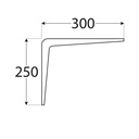 Consolă din tablă albă, 250x300 mm