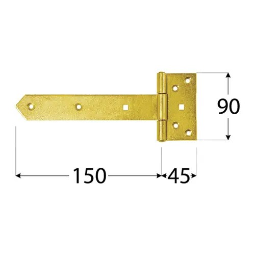 Balama tip T pentru poartă, 150x45x90x3 mm