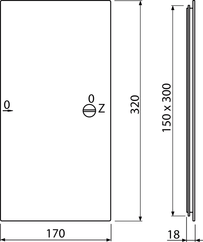 Uşiţă acces cadă AVD002 ALB 150×300 mm