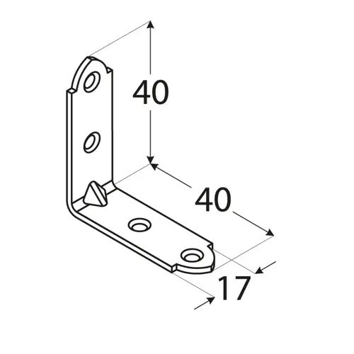 KW 40 Colțar unghi îngust 40x40x15x1,5 mm