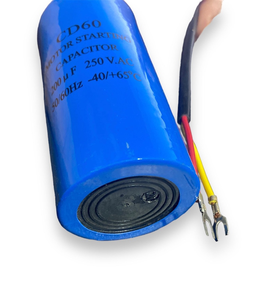 Condensator pornire motor 200 µF 250V cu fir