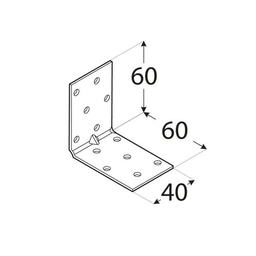 KMP 4 - Colțar perforat ranforsat 60x60x40x1,5 mm