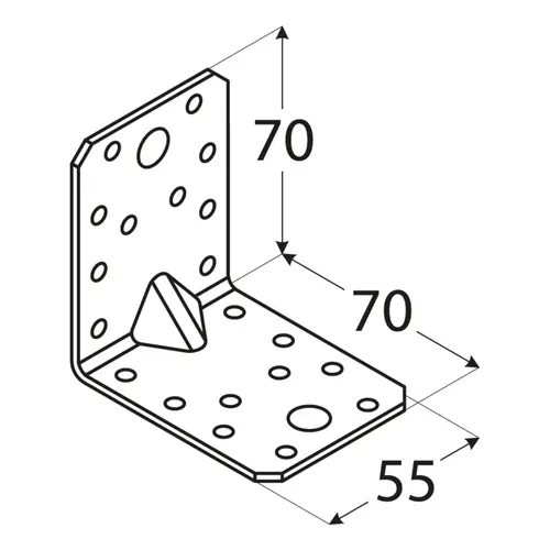 KP4 - Colțar ranforsat 70x70x55x2,5 mm