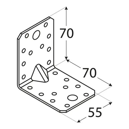 KPL4 - Colțar ranforsat 70x70x55x2,0 mm