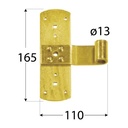 Balama, tip T cu braț 165 mm fi 13 mm