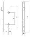 BROASCA Y USI PVC D85MM B20MM*H173MM*C16*240MM