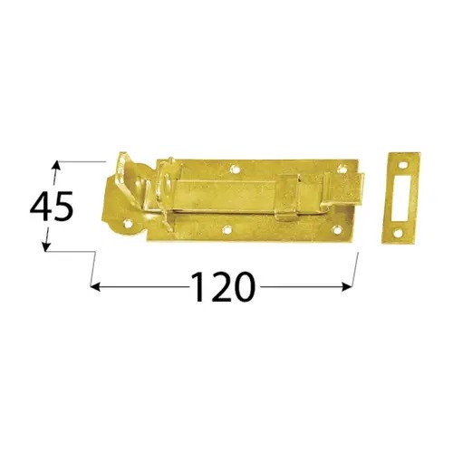 Zăvor poartă cu închidere lacăt, tijă curbată 120x50x5,0 mm