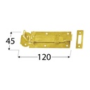Zăvor poartă cu închidere lacăt, tijă curbată 120x50x5,0 mm