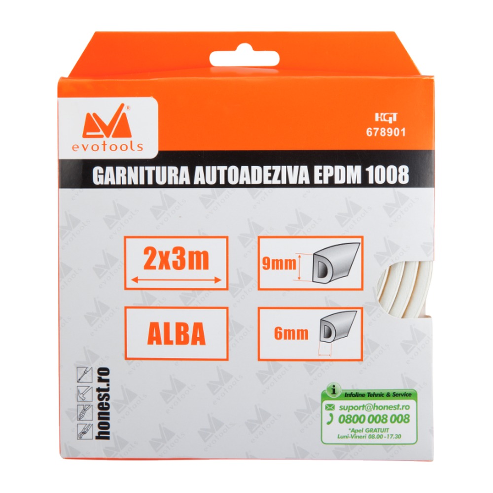 GARNITURA AUTOADEZIVA EPDM 1008 PROFIL D 2*3M MARO