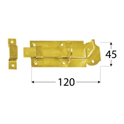 Zăvor poartă cu închidere lacăt, tijă dreaptă 120x45x5,0 mm