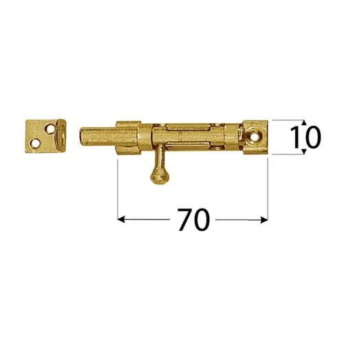 Zavor decorativ cu tijă cilindrică, subțire 70x10 mm
