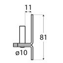 Pivot balama din oțel zincat de suspendare Ø10x11 mm