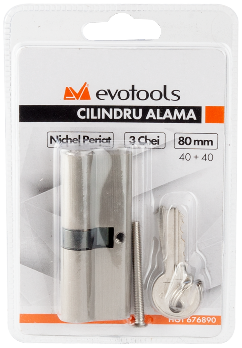 Cilindru nichel periat, decentrat 30x35 mm, 3 chei