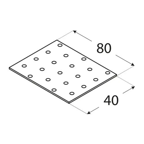 PP1 - Placă perforată 80x40x2,0 mm