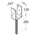 PS 100 U Suport stâlp clasic 101x120x4 mm (sarcină grea)