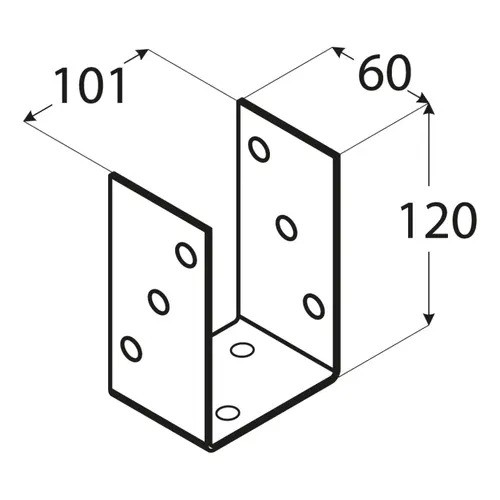 PSO 100 Suport stâlp 101x120x5 mm