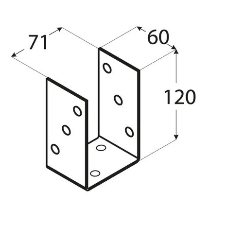 PSO 70 Suport stâlp 71x120x4 mm