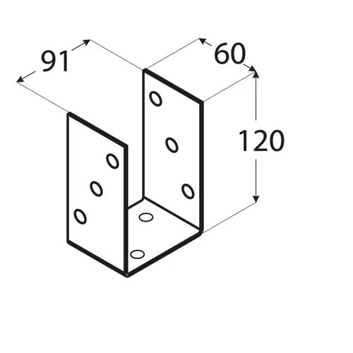 PSO 90 Suport stâlp 91x120x5 mm