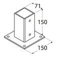 PSP 70 Suport stâlp cu fixare în șuruburi 71x150x2 mm