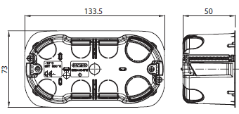 Doză aparat gipscarton Gewiss GW24404PM modulara, 4 module, 133x73x50 mm