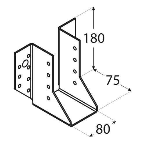 WB26 - Papuc grindă 80x120x75x2,0 mm