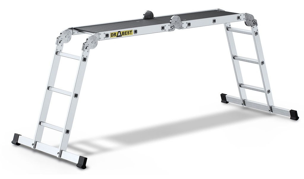 Scara Profesionala din aluminiu 4x3 trepte, 150 kg, universala echipata cu platforma