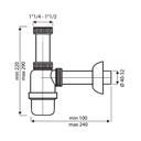 Sifon cu pahar decantor 1”1/4-1”1/2, iesire Ø32-40