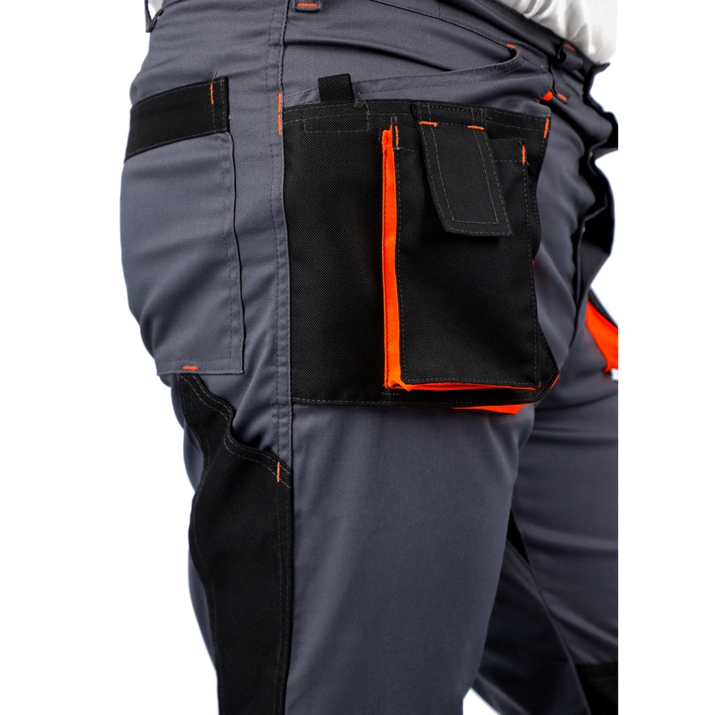 Pantalon PROMAN strech 250 grame, talie gri, portocaliu