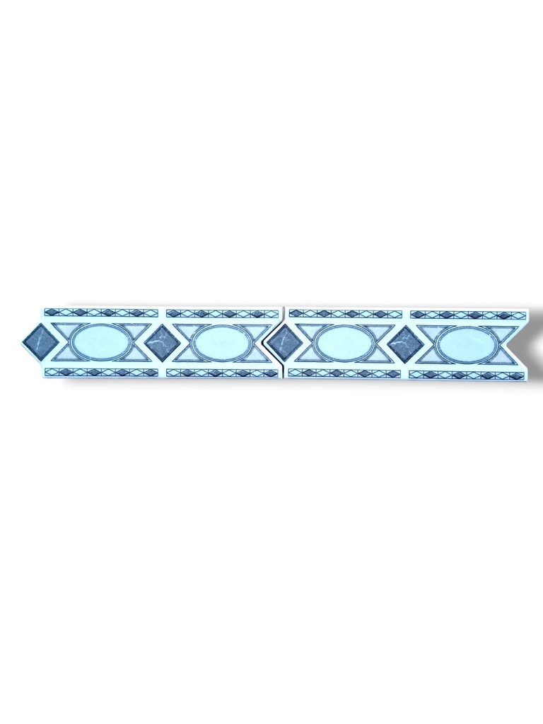 List ceramic decor 20x6 mm romb, oval, grey