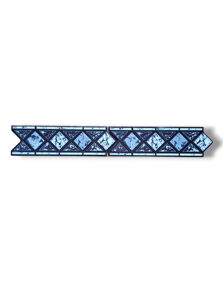 List ceramic decor 250x80 mm, romb, black and blue