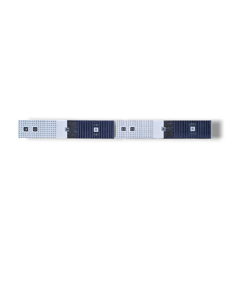 List ceramic decor 250x50 mm, fugurine, blue and magenta