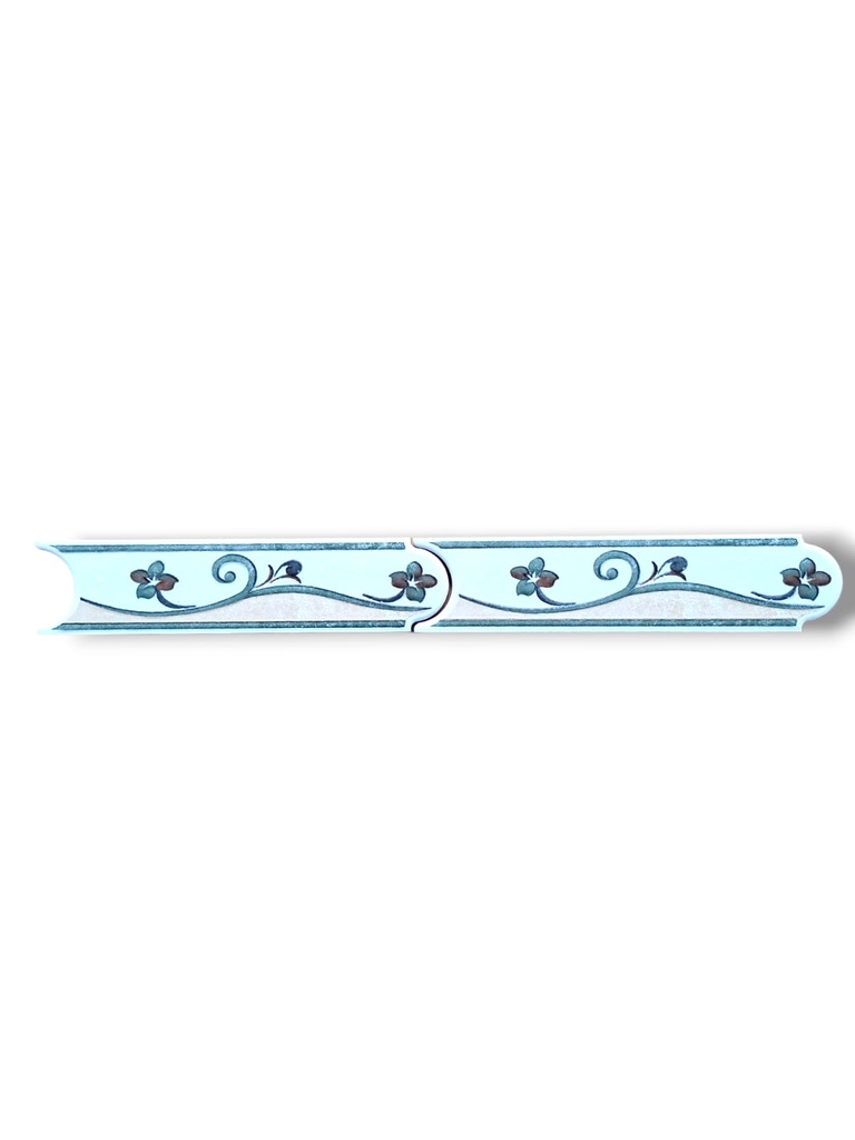 List ceramic decor 200x50 mm, flori, alb, maro
