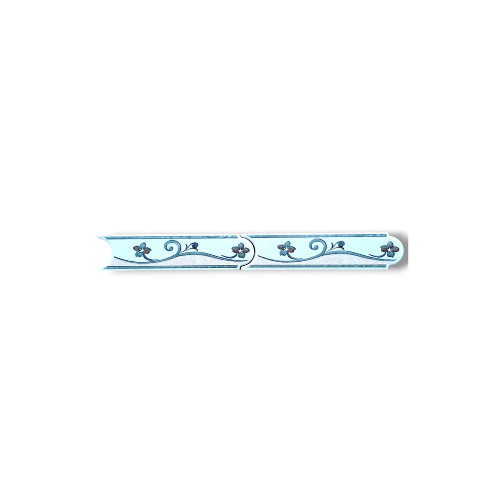 List ceramic decor 200x50 mm, flori, alb, maro