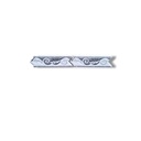 List ceramic decor 200x60 mm, alb, grey