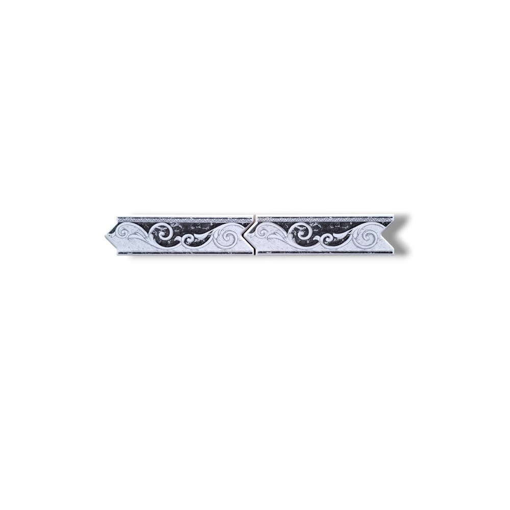 List ceramic decor 200x60 mm, alb, black