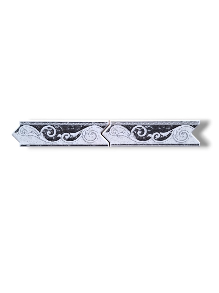List ceramic decor 200x60 mm, alb, black