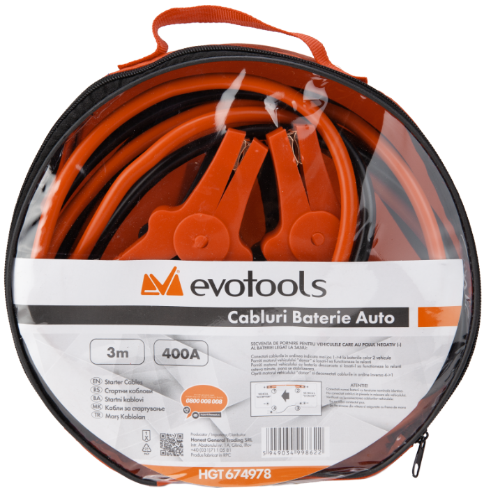 Cabluri baterie Auto ETS 400 Amperi, 3 m