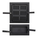 Ușă pentru sobă și cenușar din fontă model Motive Romanesti, înalțime 275+140 x 255 mm lățime