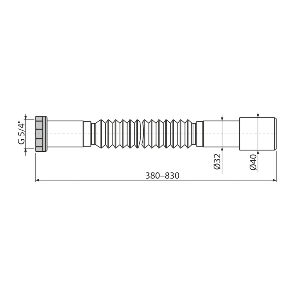Racord flexibil A76 cu piuliță metalică, 1 1/4"x32/40 