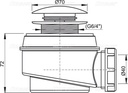 Sifon cădiţă A465-50 de duș cu mecanism CLICK/CLACK metalic cromat
