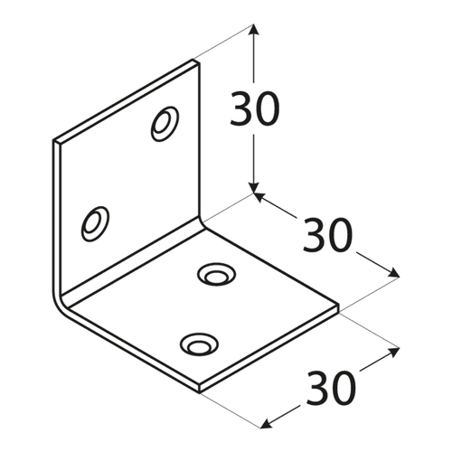 Colțare universale pentru lucrări mici de tâmplărie și mobilier KS1 - dimensiuni 30x30x30x1,5 mm