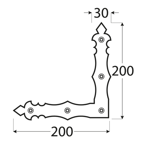 NAD 2 C - Colțar plat decorativ, negru 200x200x30x3,0 mm, pentru montarea cadru, geam, ușă și obloane