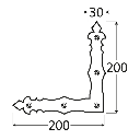 NAD 2 C - Colțar plat decorativ, negru 200x200x30x3,0 mm, pentru montarea cadru, geam, ușă și obloane