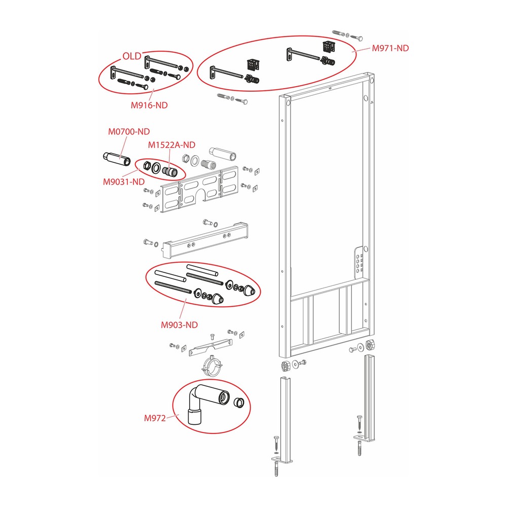 Cadru de montaj A105/1120 pentru bideu suspendat
