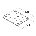 Placă perforată plată din otel zincat pentru de constructii lemn, 160x60x2 mm
