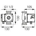 Pompa de recirculare FERRO 25-40 130 mm 0203W