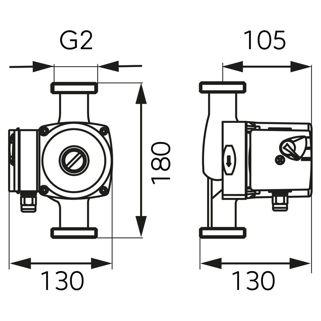 Pompa de recirculare FERRO 32-60 180 mm 0302W