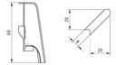 Colț interior pentru plintă MDF, 60 mm, alb, 4 buc/set